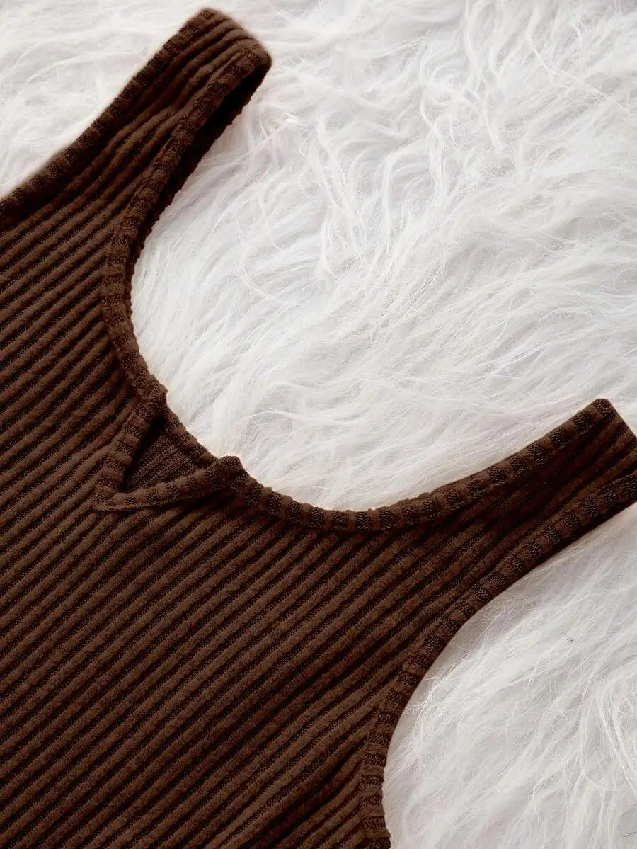 Brown Ribbed Brushed Tank Top Sleepwear Set Women Cozy Winter Pajama Two Piece
Brown Ribbed Brushed Tank Top Sleepwear Set Women Cozy Winter Pajama Two Piece