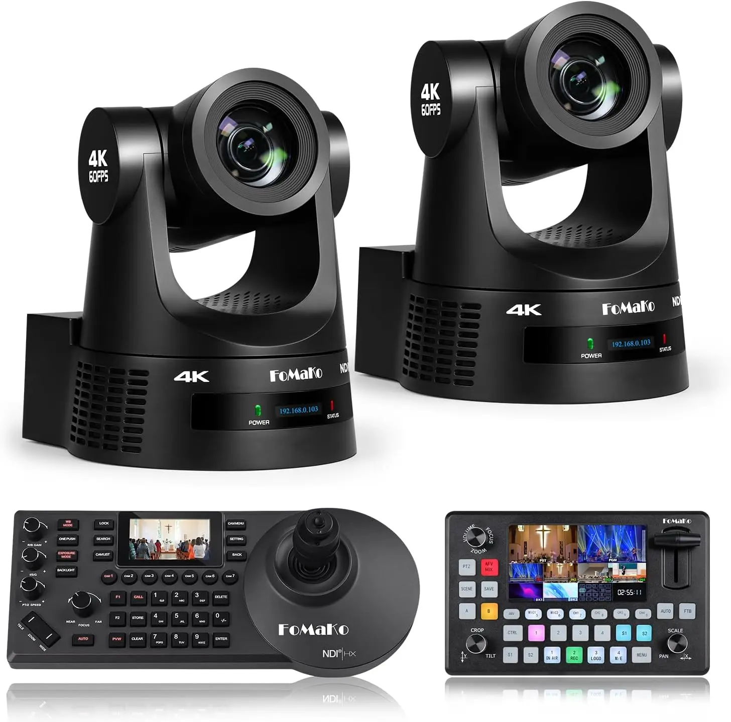 FoMaKo 4K 60fps NDI PTZ Camera, Supports NDI HX3 4K 60fps Output, 20x Optical Zoom,NDI PTZ Camera Controller for Conference Live
FoMaKo 4K 60fps NDI PTZ Camera, Supports NDI HX3 4K 60fps Output, 20x Optical Zoom,NDI PTZ Camera Controller for Conference Live