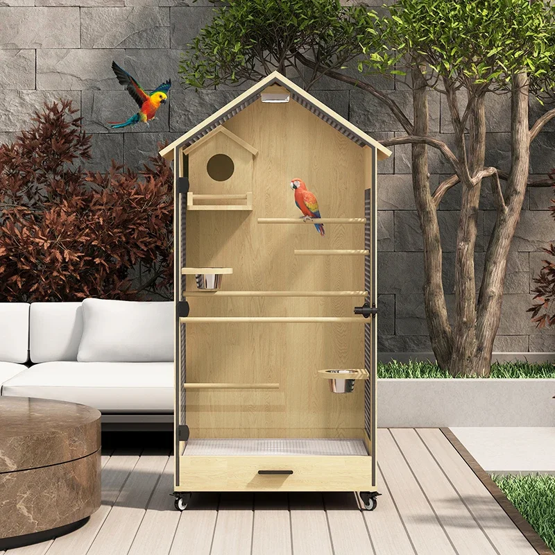 Panoramic bird cage parrot cage solid wood luxury indoor ecological bird cage interior DY bird nest
Panoramic bird cage parrot cage solid wood luxury indoor ecological bird cage interior DY bird nest