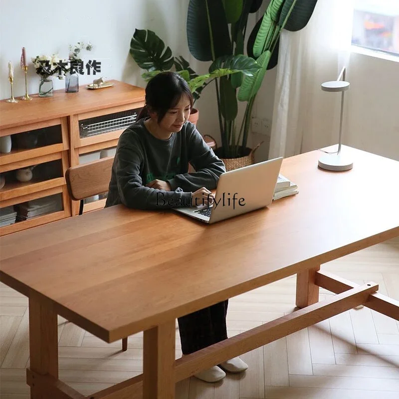 Nordic all solid wood dining table North American black walnut cherry wood oversized table
Nordic all solid wood dining table North American black walnut cherry wood oversized table
