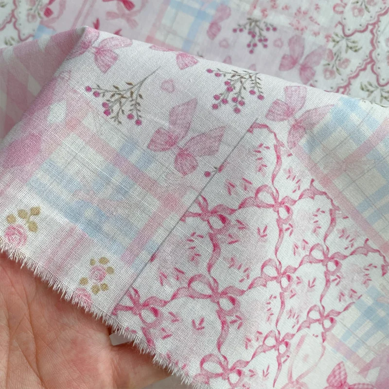 145cm*50cm Cotton Fabric Pink Bow Suitable For Pajamas Dresses Shirts Bags Fabrics 
145cm*50cm Cotton Fabric Pink Bow Suitable For Pajamas Dresses Shirts Bags Fabrics