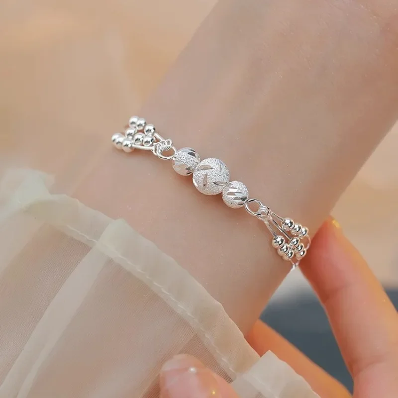 Fine 925 Sterling Silver Lucky Beads Bracelets For Women Luxury Designer Multilayer Adjustable Bracelet Party Wedding Jewelery
Fine 925 Sterling Silver Lucky Beads Bracelets For Women Luxury Designer Multilayer Adjustable Bracelet Party Wedding Jewelery