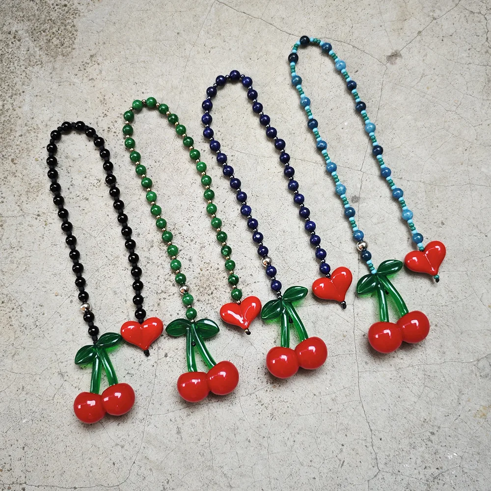 HERLOOK Cute Cherry Bag Charm for Women Red Heart Stone Bead Chain Fashion Jewelry Gift Accessory Pendant Purse Decor
HERLOOK Cute Cherry Bag Charm for Women Red Heart Stone Bead Chain Fashion Jewelry Gift Accessory Pendant Purse Decor