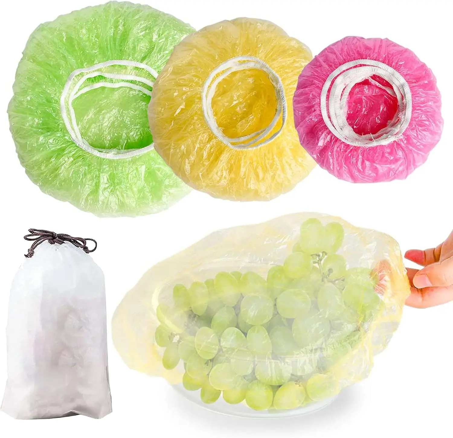 PCS Reusable Elastic Plastic Bowl Covers,3 Size Translucent Stretch Food Bowl Storage Covers,Dish Plate Covers,Fresh Keeping Bag
PCS Reusable Elastic Plastic Bowl Covers,3 Size Translucent Stretch Food Bowl Storage Covers,Dish Plate Covers,Fresh Keeping Bag