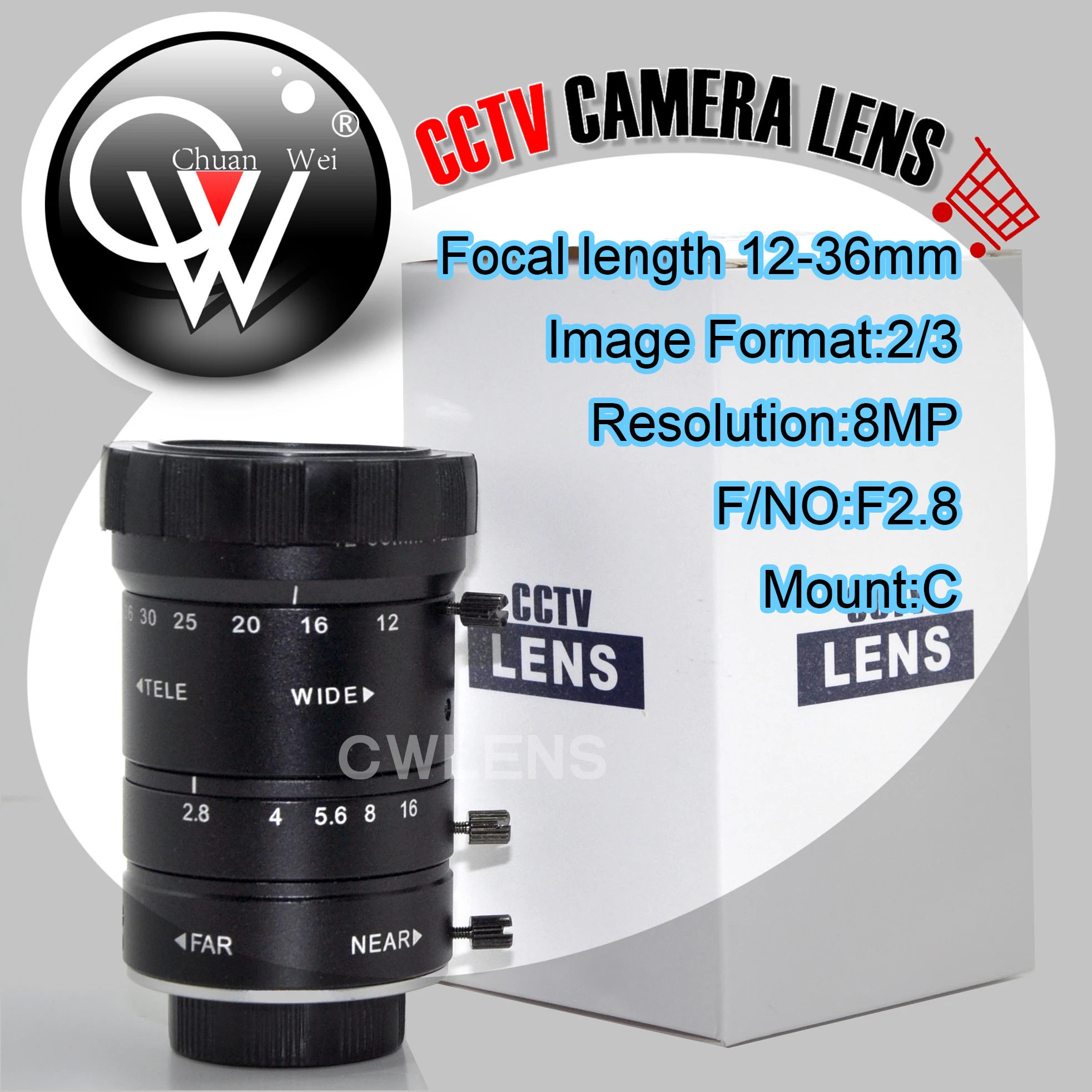 8MP 12-36mm F2.8 Zoom Lens for CCTV AHD HD IP Road Camera Box 2/3" C Mount Industrial Lens
8MP 12-36mm F2.8 Zoom Lens for CCTV AHD HD IP Road Camera Box 2/3" C Mount Industrial Lens