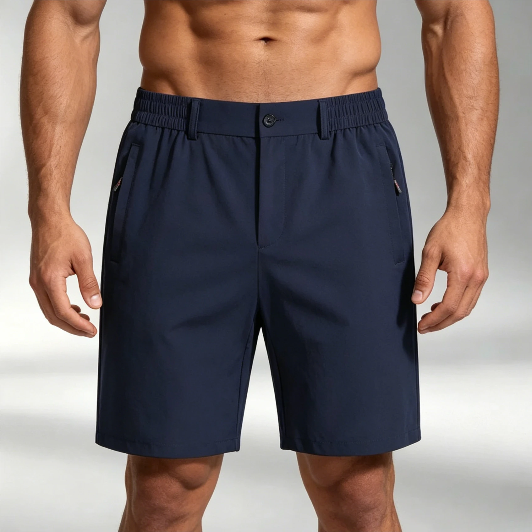 Summer Men's Ice Silk Golf Shorts Elastic Waist Button Fly Zipper Pockets Casual 5 Inch Formal Dress Shorts for Workwear Bottoms
Summer Men's Ice Silk Golf Shorts Elastic Waist Button Fly Zipper Pockets Casual 5 Inch Formal Dress Shorts for Workwear Bottoms