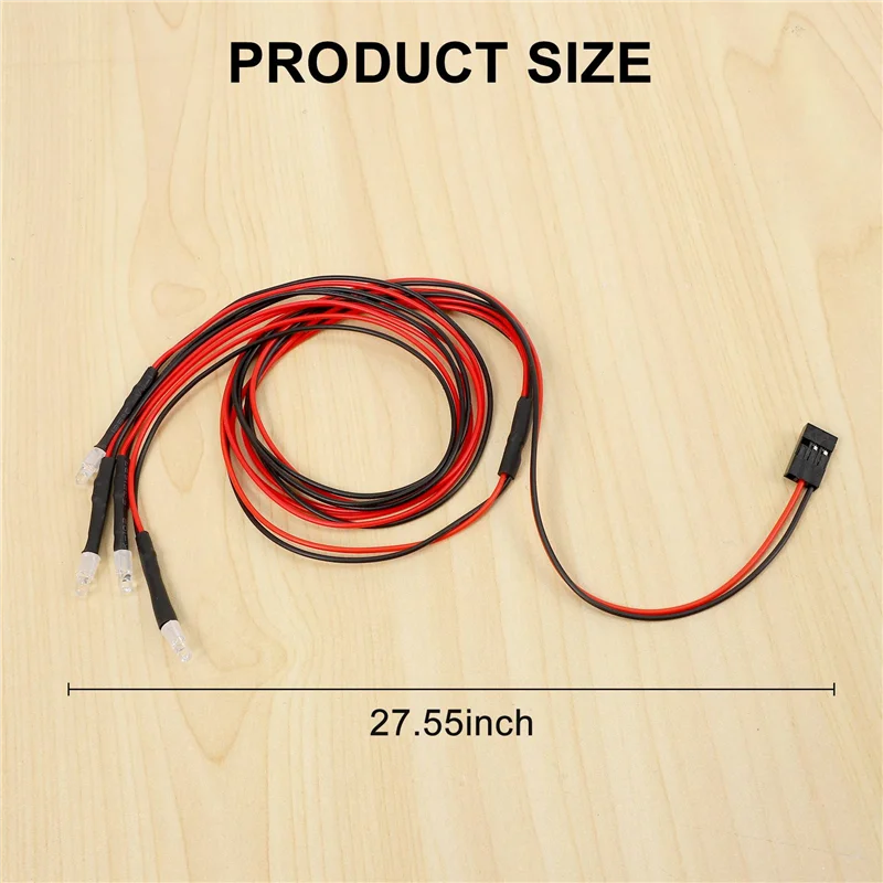 4 LED Light Kit 2 White 2 Red 3mm Headlights for 1/24 RC Crawler Car Axial SCX24 90081 AXI00002 Upgrade Parts
4 LED Light Kit 2 White 2 Red 3mm Headlights for 1/24 RC Crawler Car Axial SCX24 90081 AXI00002 Upgrade Parts