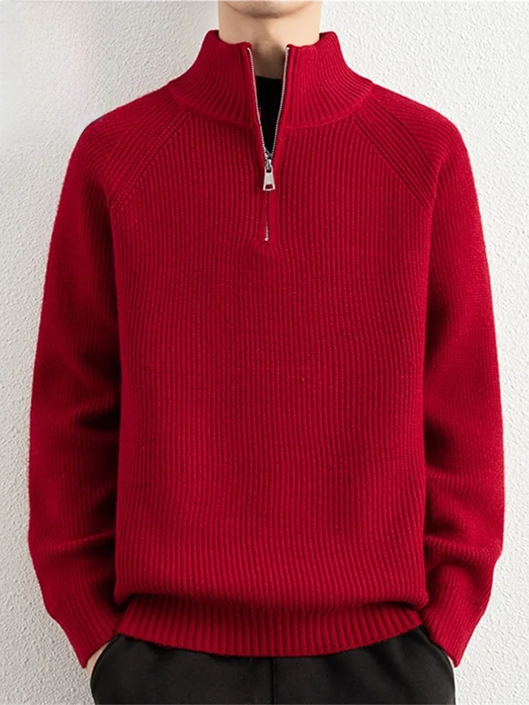 Красный повседневный вязаный свитер для мужчин, брендовая новинка весны 2026 года, модный топ с высоким воротником и длинными рукавами
Красный повседневный вязаный свитер для мужчин, брендовая новинка весны 2026 года, модный топ с высоким воротником и длинными рукавами