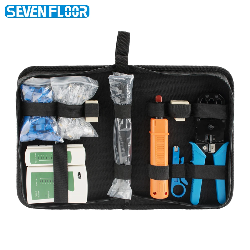 Professional Network Tool Set 8P/6P/4P RJ45 Crimper LAN Tester 110/88 Punch Down Tool Cable Ties Connectors Plugs Bag
Professional Network Tool Set 8P/6P/4P RJ45 Crimper LAN Tester 110/88 Punch Down Tool Cable Ties Connectors Plugs Bag