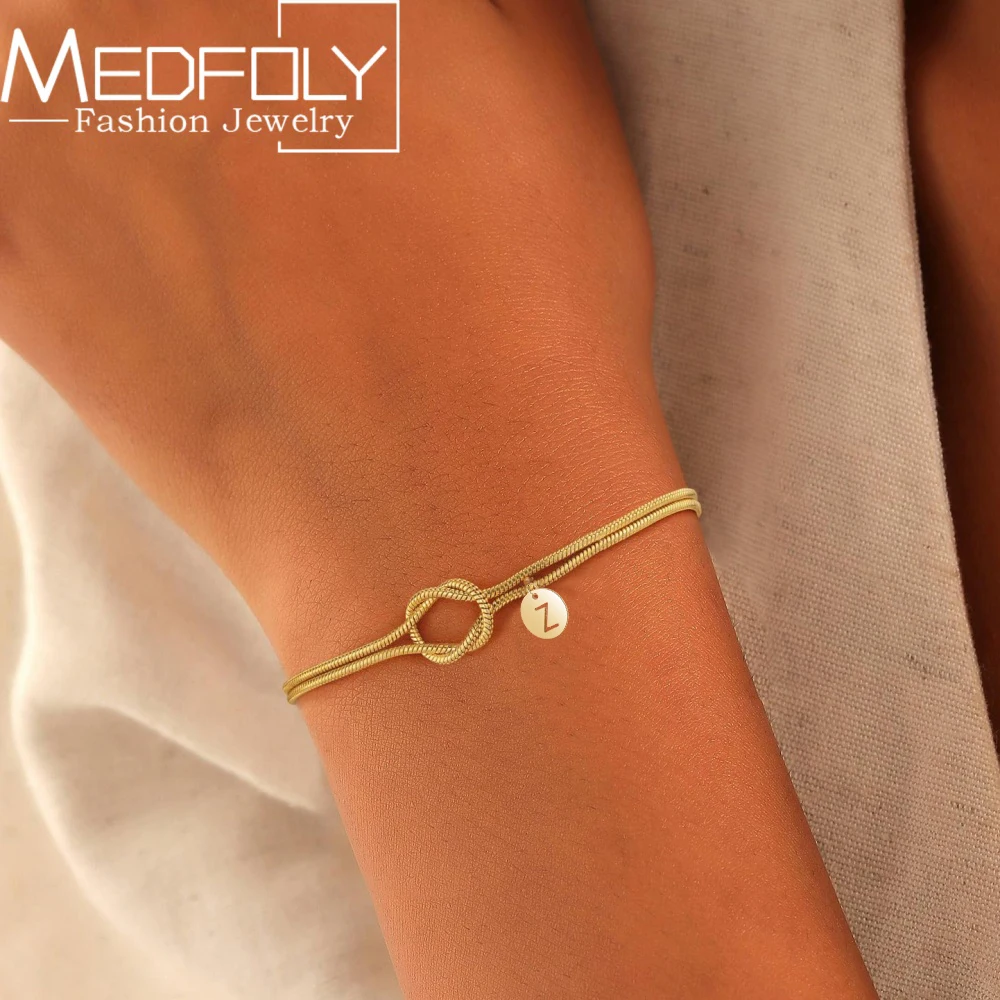 MEDFOLY Letter A-Z Bracelets for Women Gold Plated Love Knot Initial Dainty Forever Bracelet Jewelry Gifts for Lover Bridesmaids
MEDFOLY Letter A-Z Bracelets for Women Gold Plated Love Knot Initial Dainty Forever Bracelet Jewelry Gifts for Lover Bridesmaids