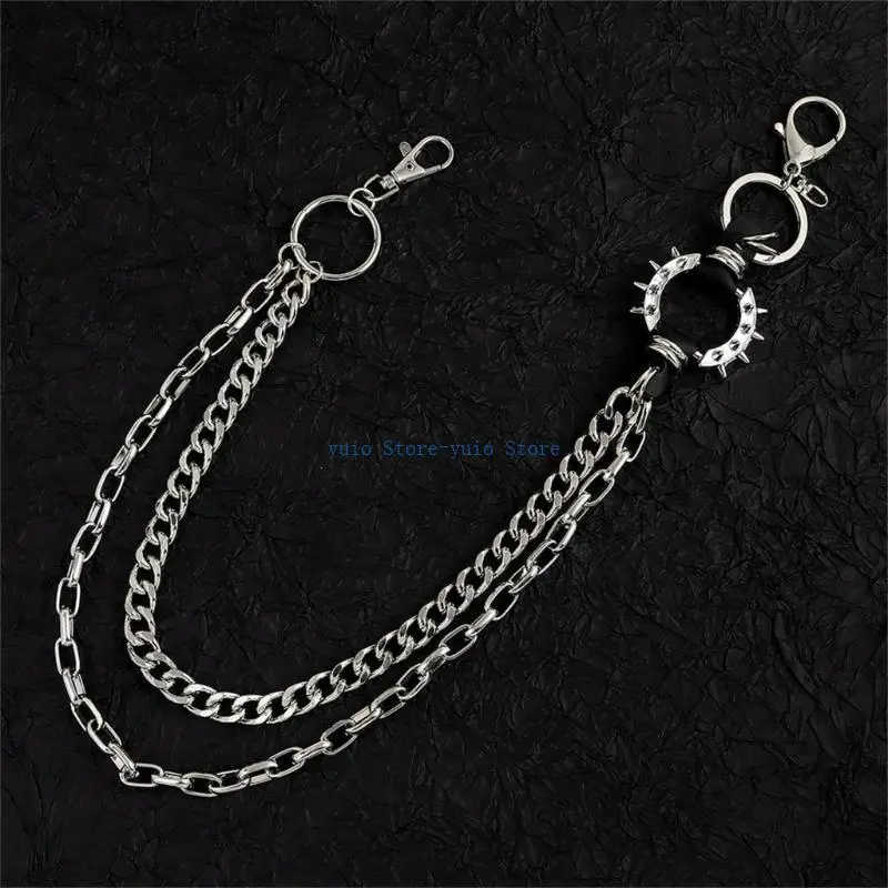 X7XB Punk Jeans Pants Chain MultiLayer Chain Rivets Lock Charm Waist Wallet Ornament Harajuku Wallet Chain Pocket Chain
X7XB Punk Jeans Pants Chain MultiLayer Chain Rivets Lock Charm Waist Wallet Ornament Harajuku Wallet Chain Pocket Chain
