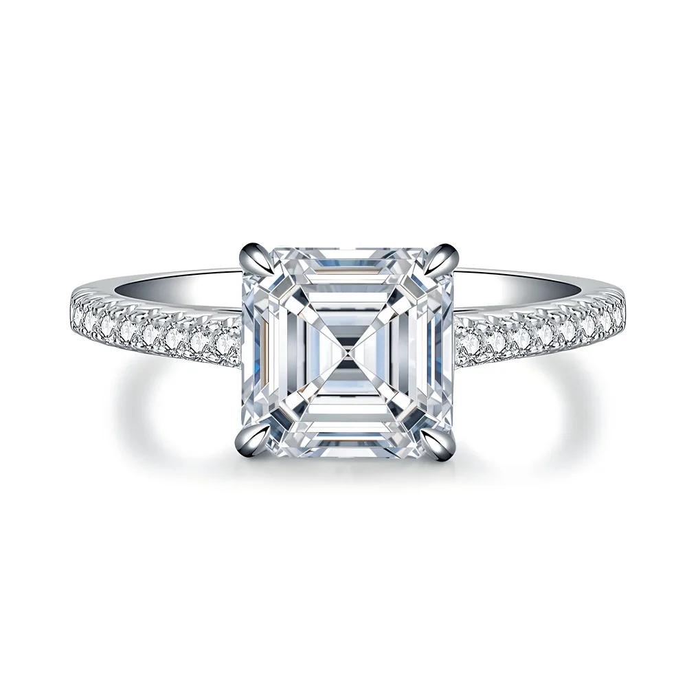 Кольцо с муассанитом 2.5CT Asci 8x8 мм, серебро S925, кольцо с муассанитом в форме сахарного кубика, популярное ювелирное изделие в Европе и Америке.
Кольцо с муассанитом 2.5CT Asci 8x8 мм, серебро S925, кольцо с муассанитом в форме сахарного кубика, популярное ювелирное изделие в Европе и Америке.