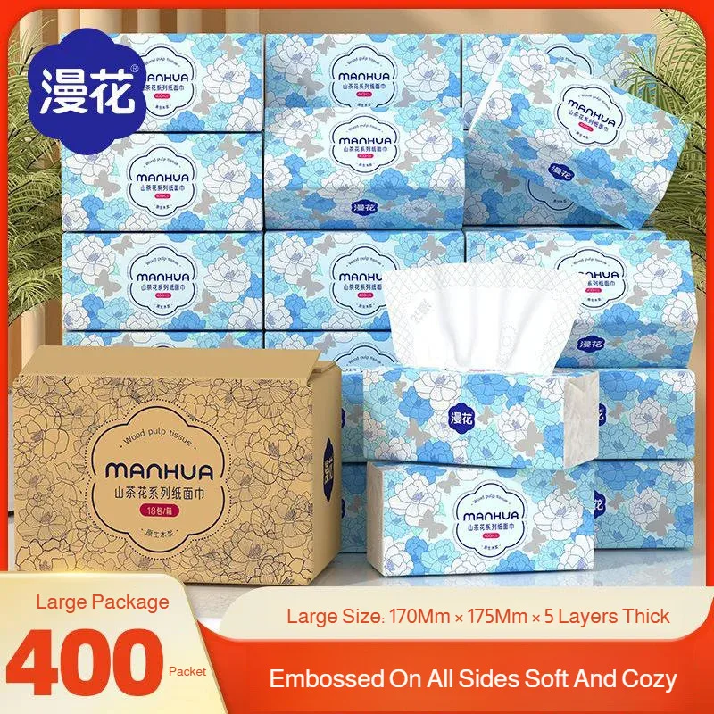 Manhua 20 Packs M Size Facial Tissues 400 Sheets Per Pack Virgin Wood Pulp Thickened Soft Napkins Cleaning Tissue Paper Bulk
Manhua 20 Packs M Size Facial Tissues 400 Sheets Per Pack Virgin Wood Pulp Thickened Soft Napkins Cleaning Tissue Paper Bulk