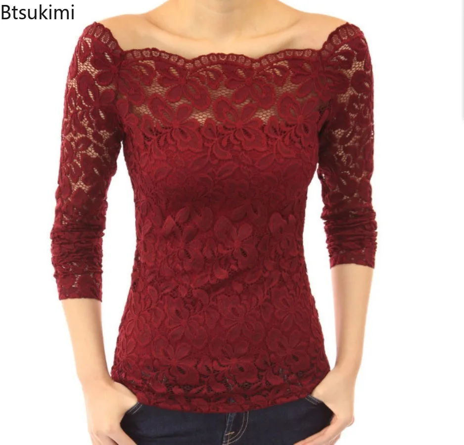 Women Cropped Tops Summer One-word Collar Half Sleeve Blouse See-through Embroidery Lace Pullover Tops Women's Elegant Blouses
Women Cropped Tops Summer One-word Collar Half Sleeve Blouse See-through Embroidery Lace Pullover Tops Women's Elegant Blouses