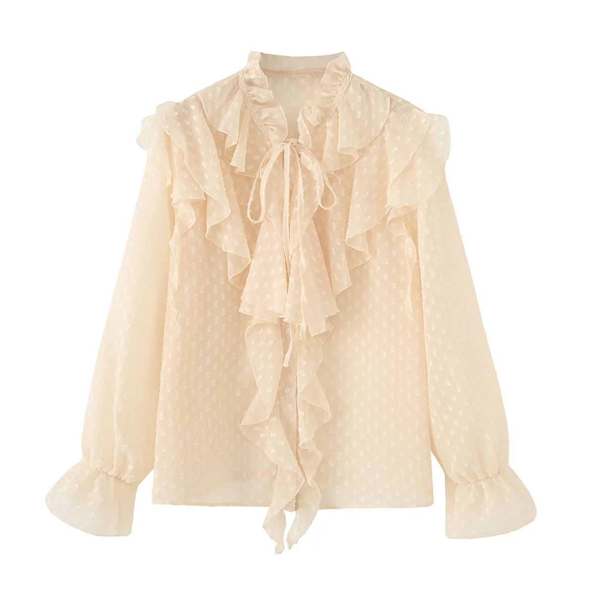 UNIZERA Women's Shirt Fashionable Sweet Stacked Decorative Chiffon Long Sleeve Temperament Summer New Style Shirt
UNIZERA Women's Shirt Fashionable Sweet Stacked Decorative Chiffon Long Sleeve Temperament Summer New Style Shirt
