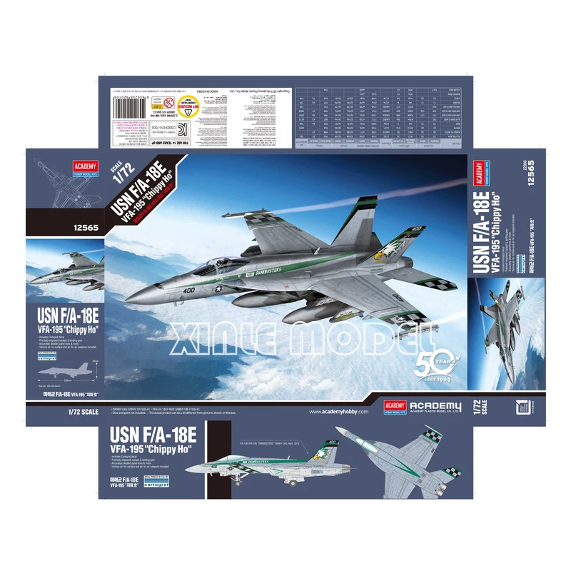 Academy Scale Model Kit 12565 US F/A-18E VFA-195 Fighter 1/72 
Academy Scale Model Kit 12565 US F/A-18E VFA-195 Fighter 1/72