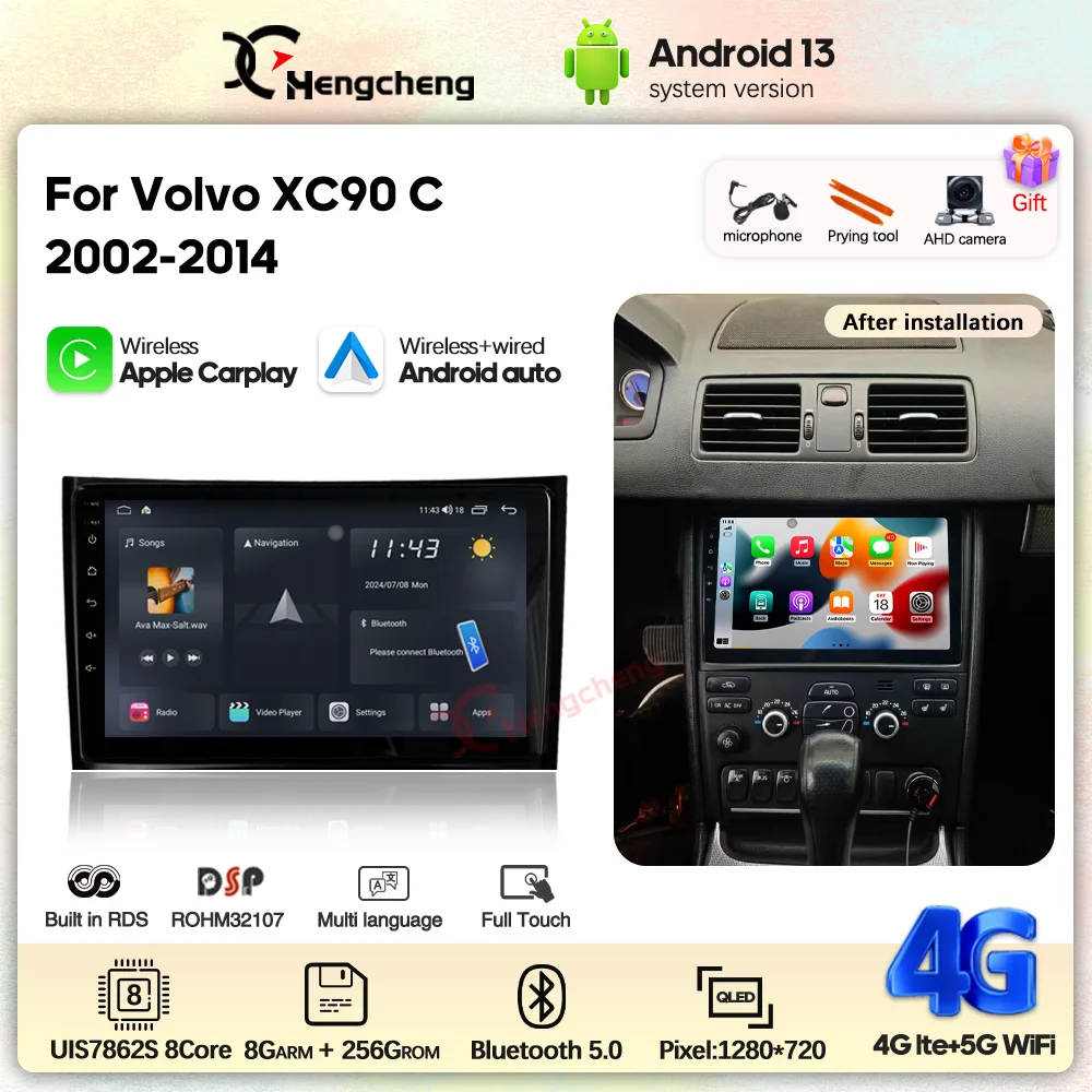 9.0inch For Volvo XC90 C 2004-2014 Car Multimedia Video Player GPS Navigation Radio Android13 8Core Carplay Auto 4GWiFi 360Came
9.0inch For Volvo XC90 C 2004-2014 Car Multimedia Video Player GPS Navigation Radio Android13 8Core Carplay Auto 4GWiFi 360Came