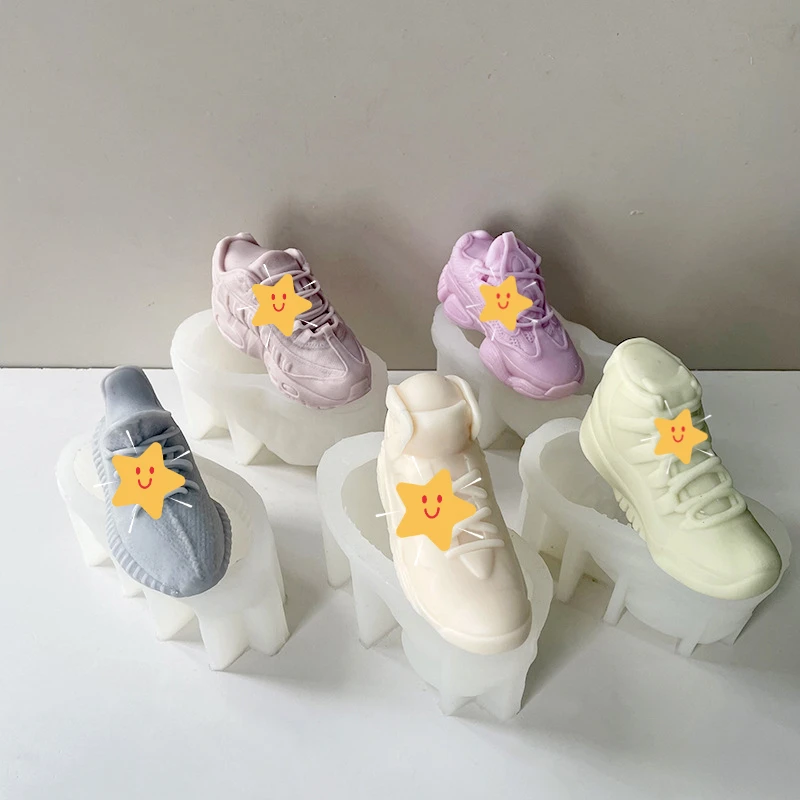 Creative three-dimensional sneaker candle silicone mold DIY handmade soap shoes plaster decoration mold
Creative three-dimensional sneaker candle silicone mold DIY handmade soap shoes plaster decoration mold