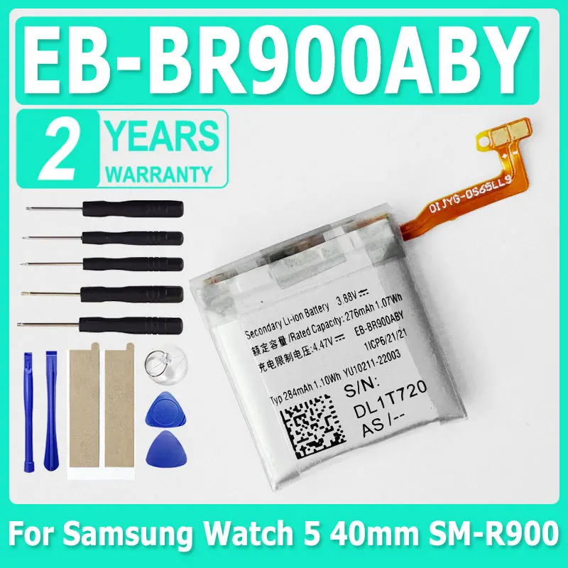 Совершенно новый сменный аккумулятор EB-BR900ABY емкостью 276 мАч для Samsung Watch 5 40 мм SM-R900, аккумуляторы для умных часов + бесплатные инструменты
Совершенно новый сменный аккумулятор EB-BR900ABY емкостью 276 мАч для Samsung Watch 5 40 мм SM-R900, аккумуляторы для умных часов + бесплатные инструменты