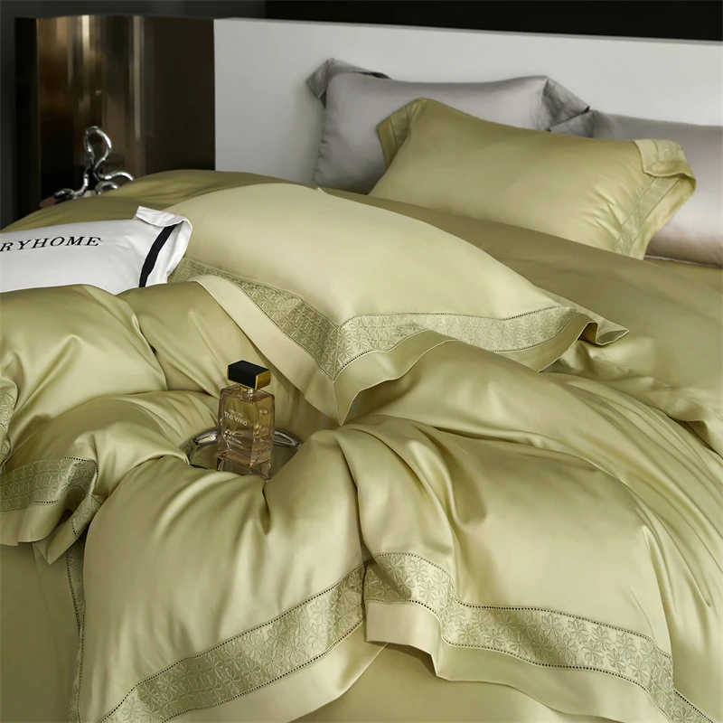 Luxury 800TC Lyocell Bedding Set 4Pcs Silky Soft Embroidery Duvet Cover Set Cooling Breathable Solid Color Bed Linen Pillowcases
Luxury 800TC Lyocell Bedding Set 4Pcs Silky Soft Embroidery Duvet Cover Set Cooling Breathable Solid Color Bed Linen Pillowcases