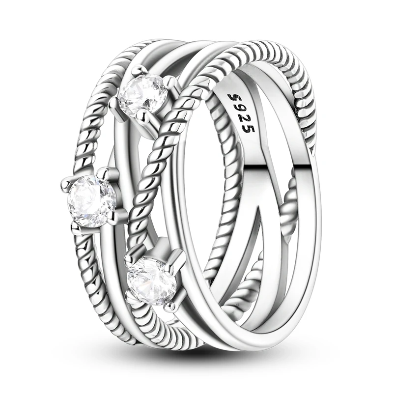 Original 925 Sterling Silver Rings Sparkling Zircon Intertwined Lines Rings For Women Girls Jewelry Birthday Anniversary Gifts
Original 925 Sterling Silver Rings Sparkling Zircon Intertwined Lines Rings For Women Girls Jewelry Birthday Anniversary Gifts