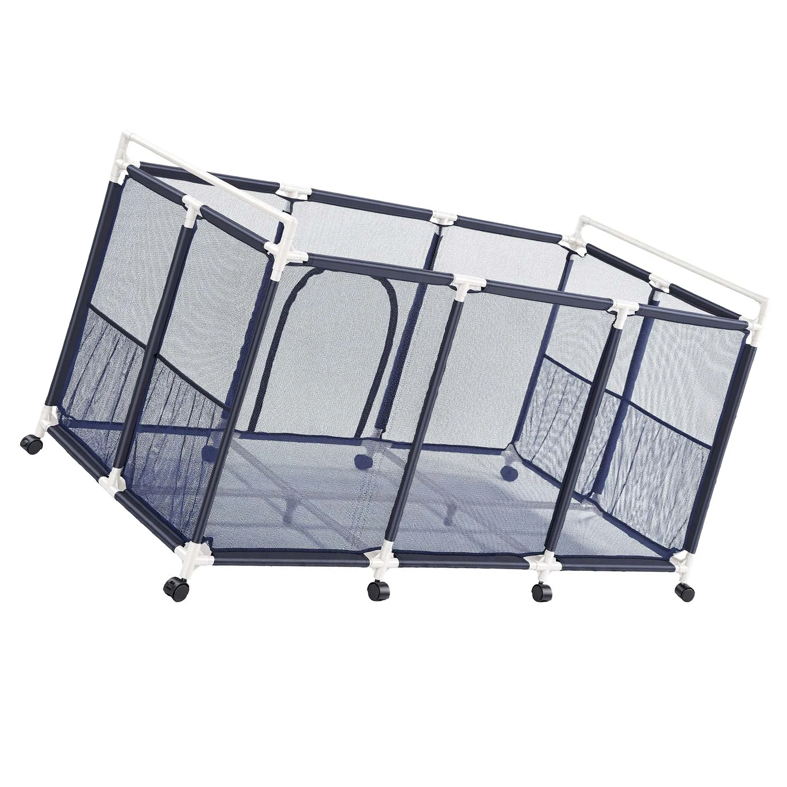 Rolling Pool Storage Bin with Side Pockets, 62.6 x 32 x 36 in, Mesh Basket & Casters
Rolling Pool Storage Bin with Side Pockets, 62.6 x 32 x 36 in, Mesh Basket & Casters