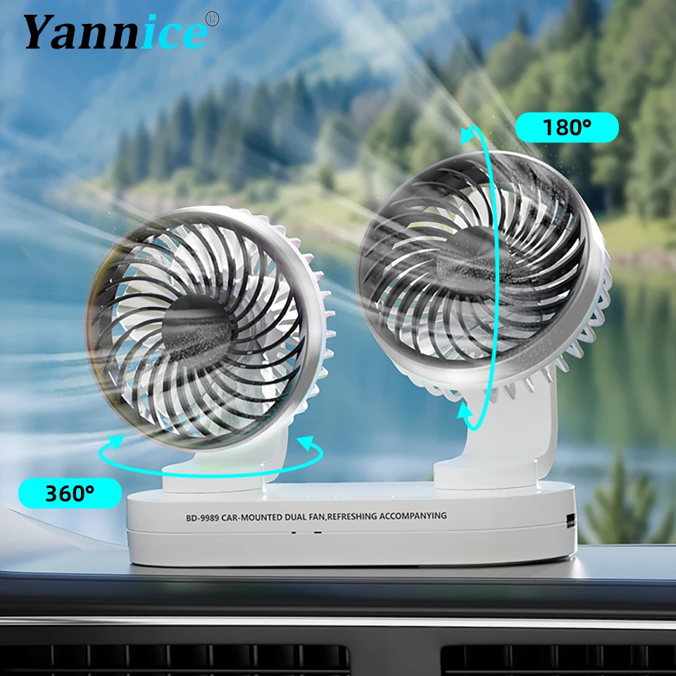 Car Electric Fan USB Interface Dual Head Cooling Fan Individual Switch 3 Wind Speed 360°Adjustable Automotive Electric Appliance
Car Electric Fan USB Interface Dual Head Cooling Fan Individual Switch 3 Wind Speed 360°Adjustable Automotive Electric Appliance