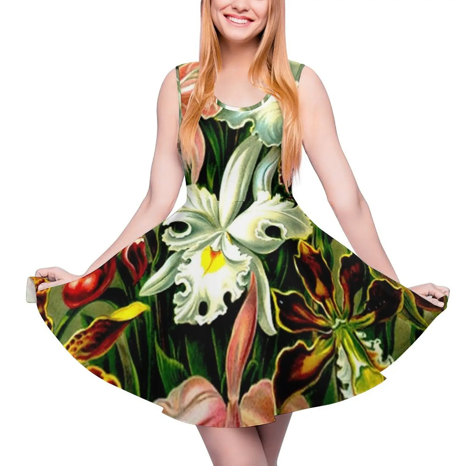 ORCHID FLOWER GARDEN; Vintage Art Print Sleeveless Dress summer dress women 2024 Women"s evening dress
ORCHID FLOWER GARDEN; Vintage Art Print Sleeveless Dress summer dress women 2024 Women"s evening dress