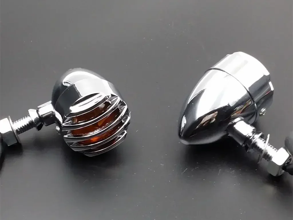 Chrome Grill Bullet TURN SIGNALS Lamp For Harley Honda Kawasaki Suzuki Yamaha VT
Chrome Grill Bullet TURN SIGNALS Lamp For Harley Honda Kawasaki Suzuki Yamaha VT