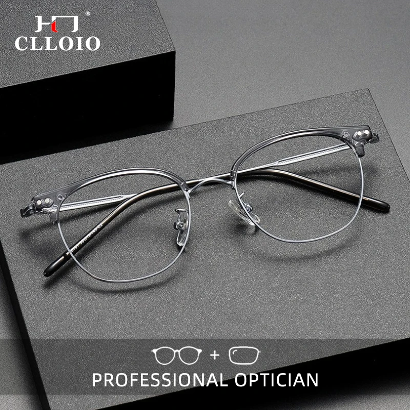CLLOIO Ultralight Pure Titanium Reading Glasses Anti Blue Light Eyebrow Frame Myopia Glasses Progressive Prescription Eyewear
CLLOIO Ultralight Pure Titanium Reading Glasses Anti Blue Light Eyebrow Frame Myopia Glasses Progressive Prescription Eyewear