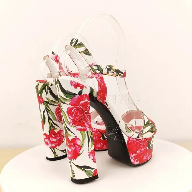Colorful Floral Print Open Toe Platform Sandals Buckle Strap Women Shoes Chunky High Heels Party Feast 2025 Zapatos Para Mujere
Colorful Floral Print Open Toe Platform Sandals Buckle Strap Women Shoes Chunky High Heels Party Feast 2025 Zapatos Para Mujere