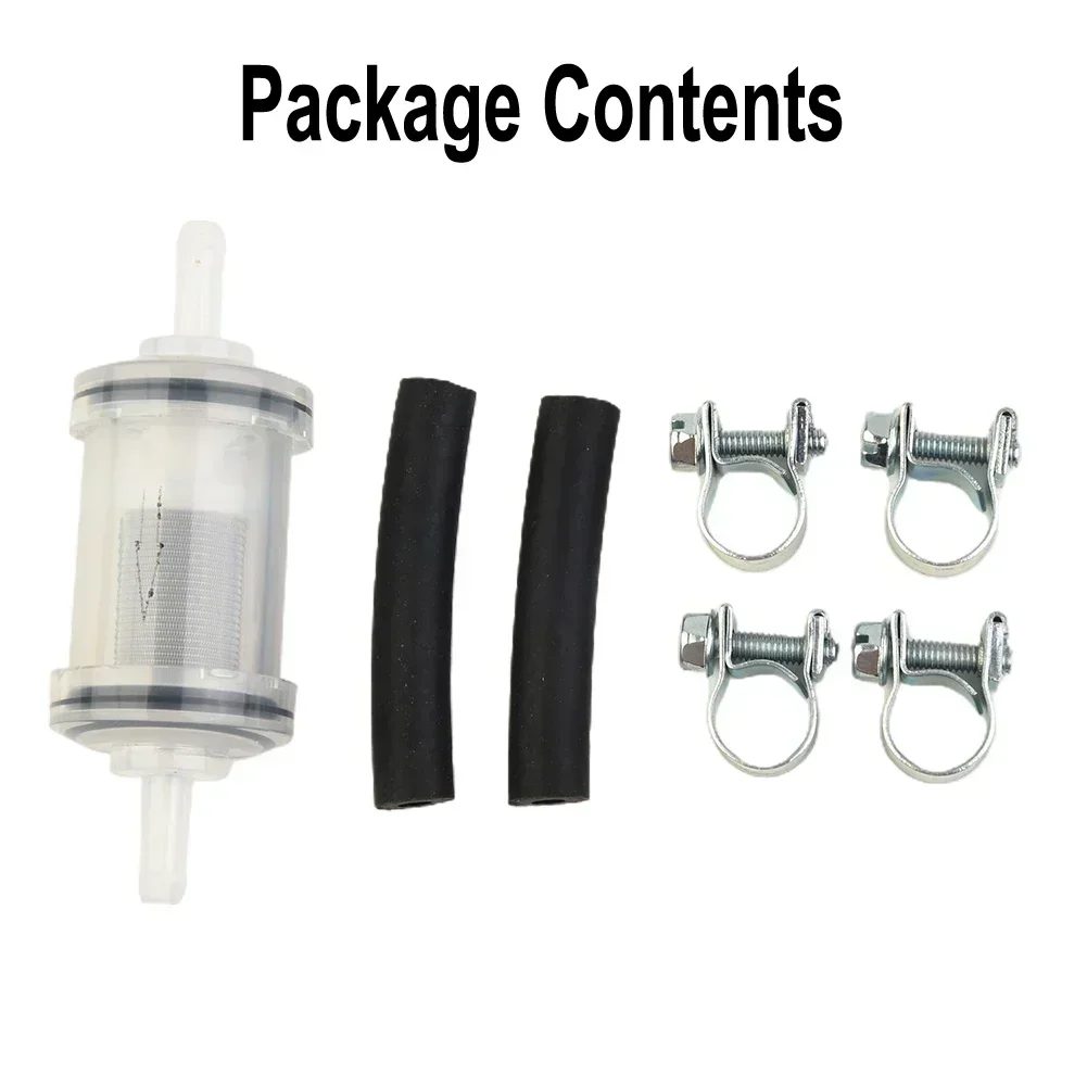Premium Diesel Fuel Filter With Hoses And Clips - 5mm ID, 11mm OD, Transparent Plastic Filter, Black Fuel Hose, For Heater
Premium Diesel Fuel Filter With Hoses And Clips - 5mm ID, 11mm OD, Transparent Plastic Filter, Black Fuel Hose, For Heater