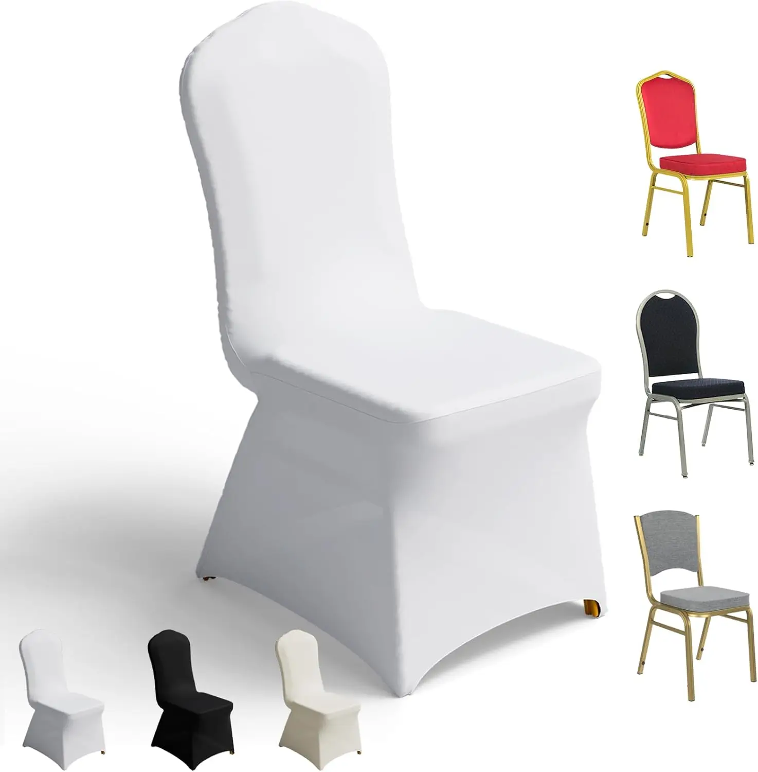 100 Pcs Banquet Chair Covers for Wedding, Stretch Spandex Slipcovers, Universal Fit for Party Dining, White
100 Pcs Banquet Chair Covers for Wedding, Stretch Spandex Slipcovers, Universal Fit for Party Dining, White