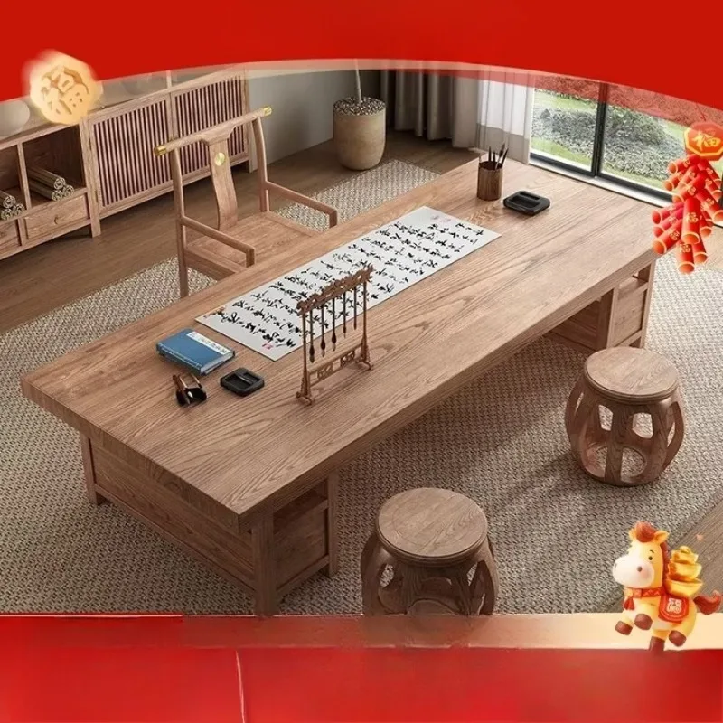 living room large square original solid wood workbench home boss office conference table new Chinese calligraphy table
living room large square original solid wood workbench home boss office conference table new Chinese calligraphy table