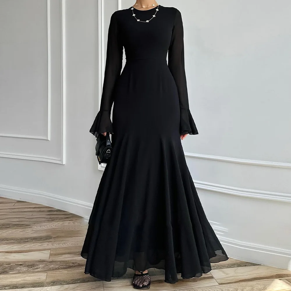 Customized Temperament Crew Neck Chiffon Long Sleeves Evening Dresses Elegant Ankle Length Celebrity Gowns Vestido De Noche
Customized Temperament Crew Neck Chiffon Long Sleeves Evening Dresses Elegant Ankle Length Celebrity Gowns Vestido De Noche