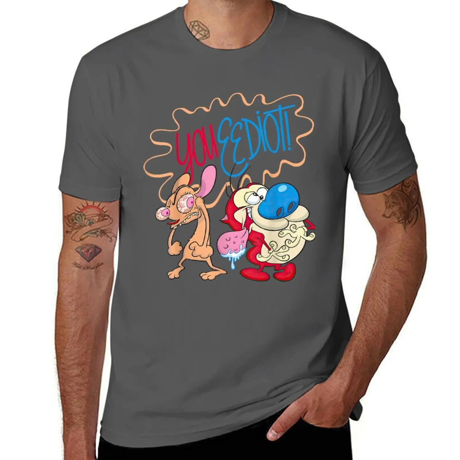 Ren and Stimpy You Eediot T-Shirt All Match Basic Short Sleeve Top
Ren and Stimpy You Eediot T-Shirt All Match Basic Short Sleeve Top