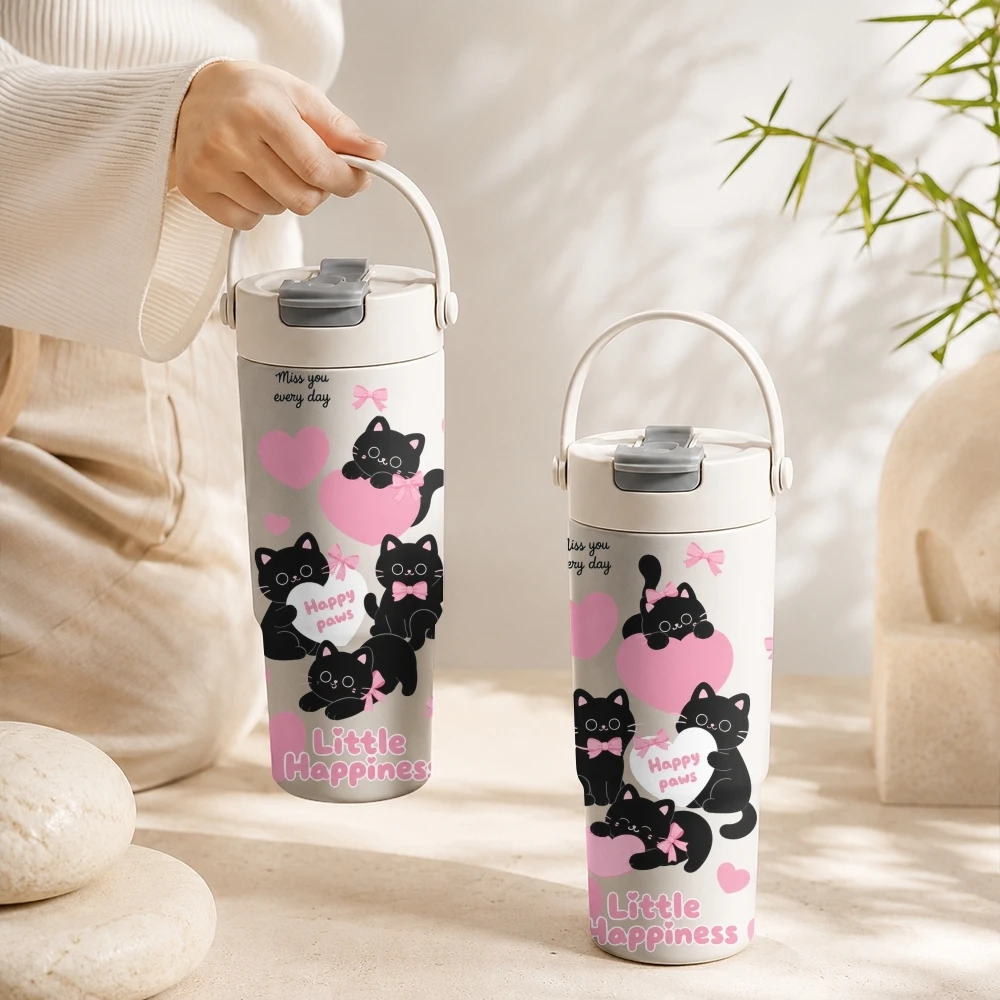Cute Colorful Cat Vacuum Flasks 700ml Large Capacity Ceramic Inner Vacuum Cup With Tea Filter & Hidden Straw
Cute Colorful Cat Vacuum Flasks 700ml Large Capacity Ceramic Inner Vacuum Cup With Tea Filter & Hidden Straw