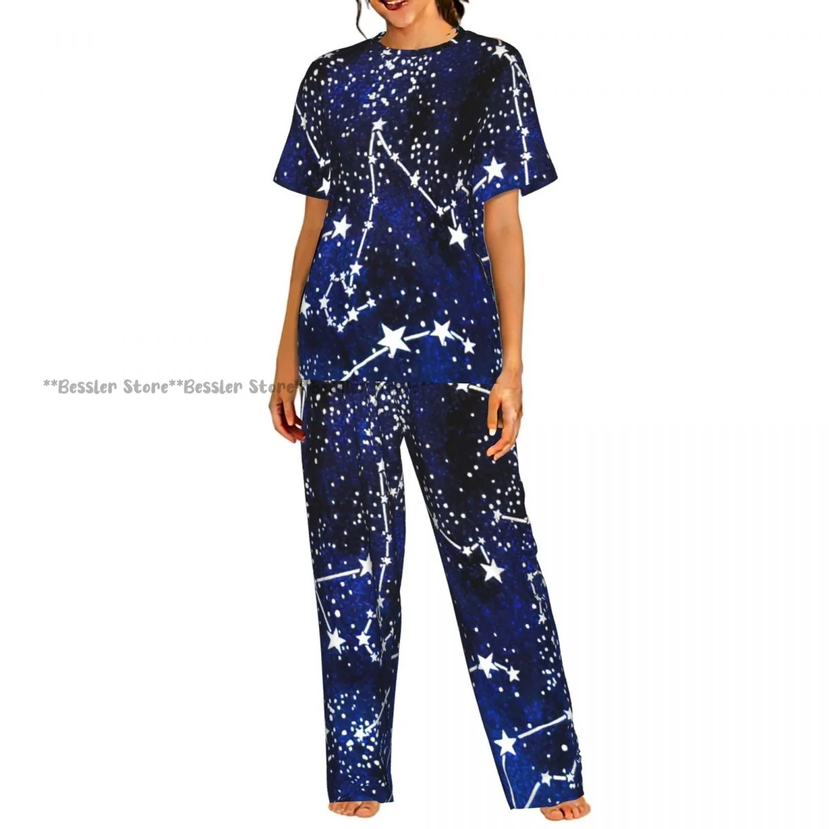 Space Constellations And Stars Pajamas Set Short-sleeved Women Home Clothing
Space Constellations And Stars Pajamas Set Short-sleeved Women Home Clothing