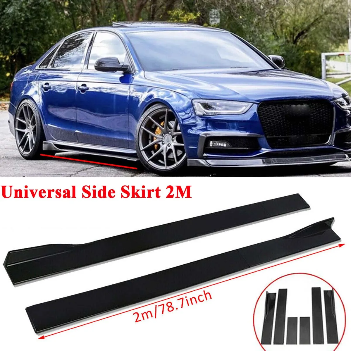 2M Side Skirt Universal For AUDI A3 A4 B8 S3 S4 2000-2022 Extension Kit Splitters Apron Lip Splitter Winglet Car Accessories
2M Side Skirt Universal For AUDI A3 A4 B8 S3 S4 2000-2022 Extension Kit Splitters Apron Lip Splitter Winglet Car Accessories