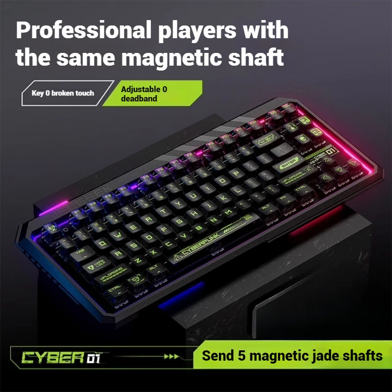 Cyber01 Mechanical Keyboard Wired Aluminum Gaming Keyboard Magnetic Switch 83 Keys Rgb Light Made68 E-Sports Game Accessories
Cyber01 Mechanical Keyboard Wired Aluminum Gaming Keyboard Magnetic Switch 83 Keys Rgb Light Made68 E-Sports Game Accessories