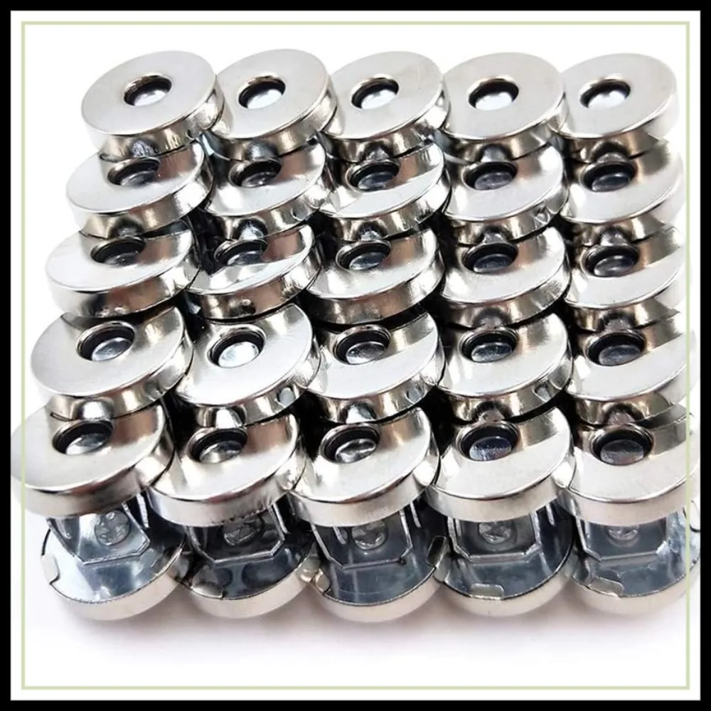 50 Sets Silver Tone Magnetic Purse Snap Clasps Button for Handbag Clothes Sewing Craft No Tools Required 14mm
50 Sets Silver Tone Magnetic Purse Snap Clasps Button for Handbag Clothes Sewing Craft No Tools Required 14mm