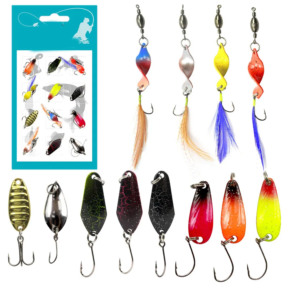For Trout Fishing Spoon Lure Set 12 Pieces Hard Metal Baits with Barbed Hooks and Enhanced Hydrodynamic Performance
For Trout Fishing Spoon Lure Set 12 Pieces Hard Metal Baits with Barbed Hooks and Enhanced Hydrodynamic Performance