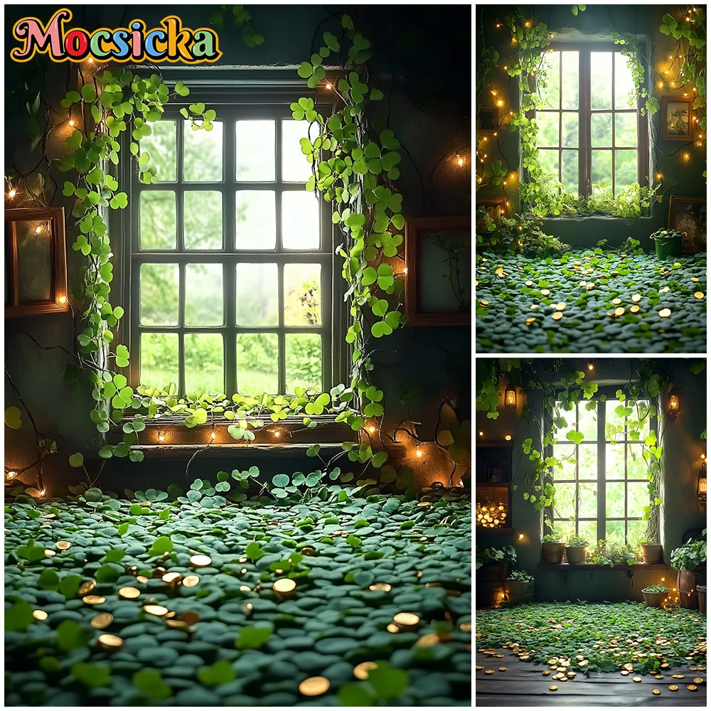 Mocsicka Spring Photography Backdrop Green Clover Leaf Portrait Photo Background Window Gold Coin Picture Decors Shoot Wallpaper
Mocsicka Spring Photography Backdrop Green Clover Leaf Portrait Photo Background Window Gold Coin Picture Decors Shoot Wallpaper