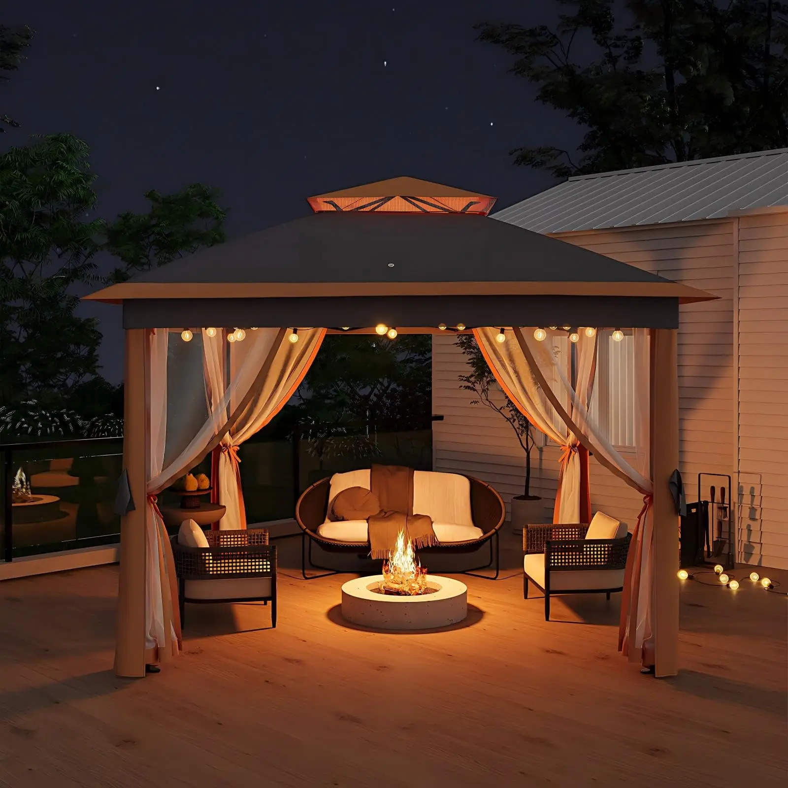11x11FT Pop Up Gazebo with Mosquito Netting, Outdoor Canopy Tent Easy Setup for Backyard Patio Garden Deck, Khaki
11x11FT Pop Up Gazebo with Mosquito Netting, Outdoor Canopy Tent Easy Setup for Backyard Patio Garden Deck, Khaki