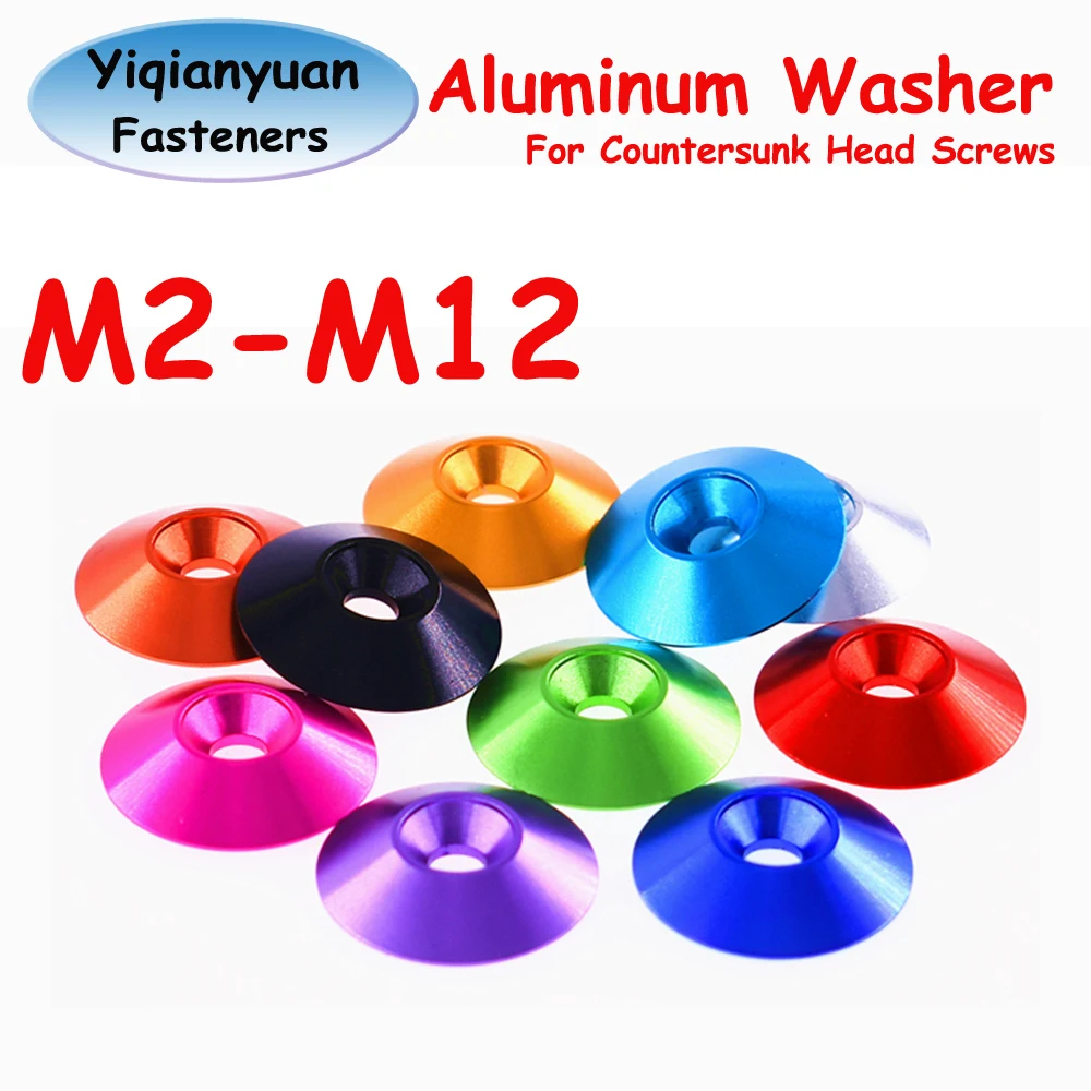 Yiqianyuan M2-M12 Multicolor Aluminum Alloy Washers for Countersunk Head Screw Gasket 10 Colors RC Car Accessories
Yiqianyuan M2-M12 Multicolor Aluminum Alloy Washers for Countersunk Head Screw Gasket 10 Colors RC Car Accessories