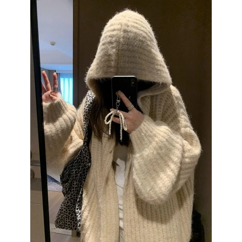 Autumn and Winter Lazy Hooded Sweater Jacket, New Loose Knit 2025 Cardigan Slim Medium Long, Korean Style Thickened
Autumn and Winter Lazy Hooded Sweater Jacket, New Loose Knit 2025 Cardigan Slim Medium Long, Korean Style Thickened