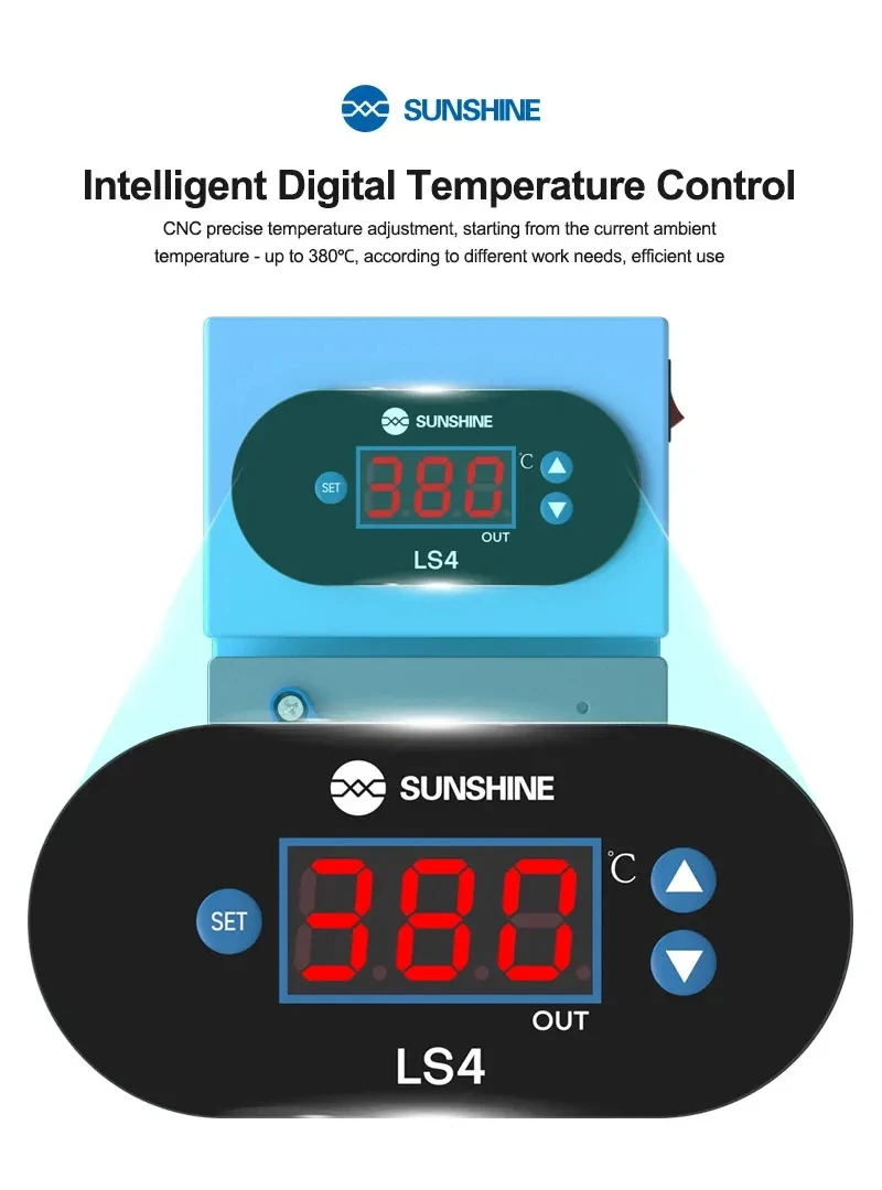 SUNSHINE LS4 Многофункциональная нагревательная платформа для удаления клея материнской платы и наслоение средней рамы, нагревательная машина, ремонт предварительного нагрева
SUNSHINE LS4 Многофункциональная нагревательная платформа для удаления клея материнской платы и наслоение средней рамы, нагревательная машина, ремонт предварительного нагрева