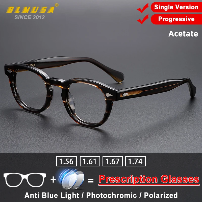 BLMUSA Vintage Men's Acetate Myopia Hyperopia Prescription Glasses Progressive Multifocal Glasses Photochromic Reading Eyeware
BLMUSA Vintage Men's Acetate Myopia Hyperopia Prescription Glasses Progressive Multifocal Glasses Photochromic Reading Eyeware