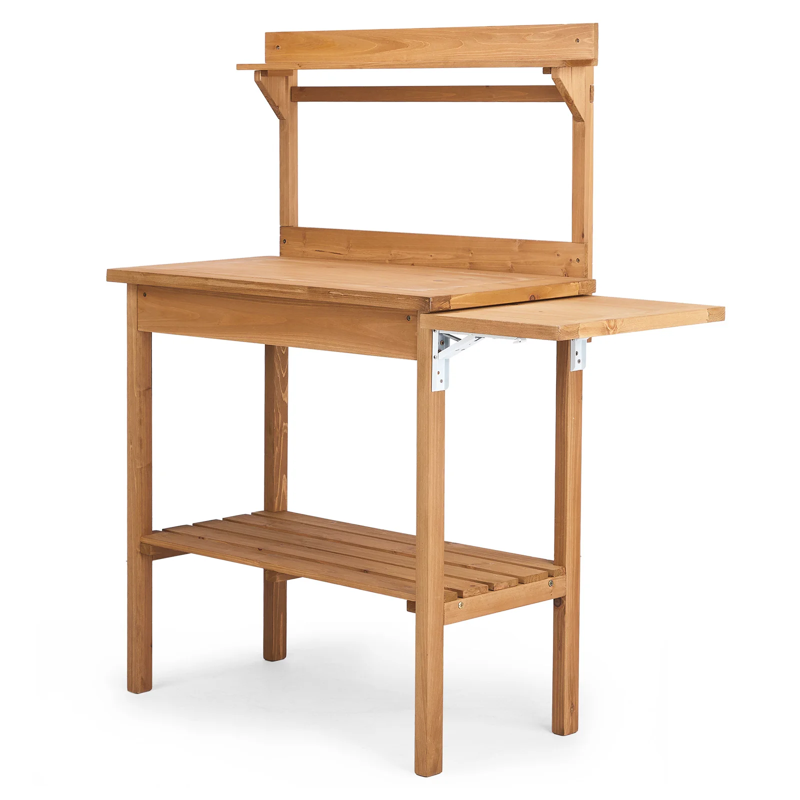 Garden Potting Bench Table with Folding Pallet, Wooden Horticulture Planting Worstation with Metal Tabletop and Storage Shelves
Garden Potting Bench Table with Folding Pallet, Wooden Horticulture Planting Worstation with Metal Tabletop and Storage Shelves