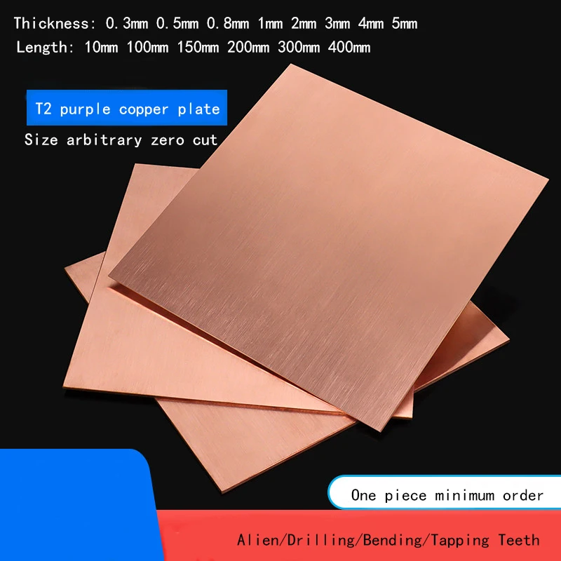 T2 Copper Plate 99.9% Pure Copper Sheet Heat Dissipation Purple Copper Sheet Copper Metal Plate Customized Thickness: 0.3-5mm
T2 Copper Plate 99.9% Pure Copper Sheet Heat Dissipation Purple Copper Sheet Copper Metal Plate Customized Thickness: 0.3-5mm